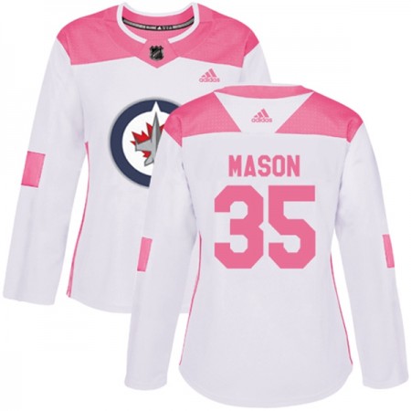 Nainen NHL Winnipeg Jets Pelipaita Steve Mason 35 Adidas 2017-2018 Valkoinen Vaaleanpunainen Fashion Authentic Nainen NHL Winnipeg Jets Pelipaita Steve Mason 35 Adidas 2017-2018 Valkoinen Vaaleanpunainen Fashion Authentic